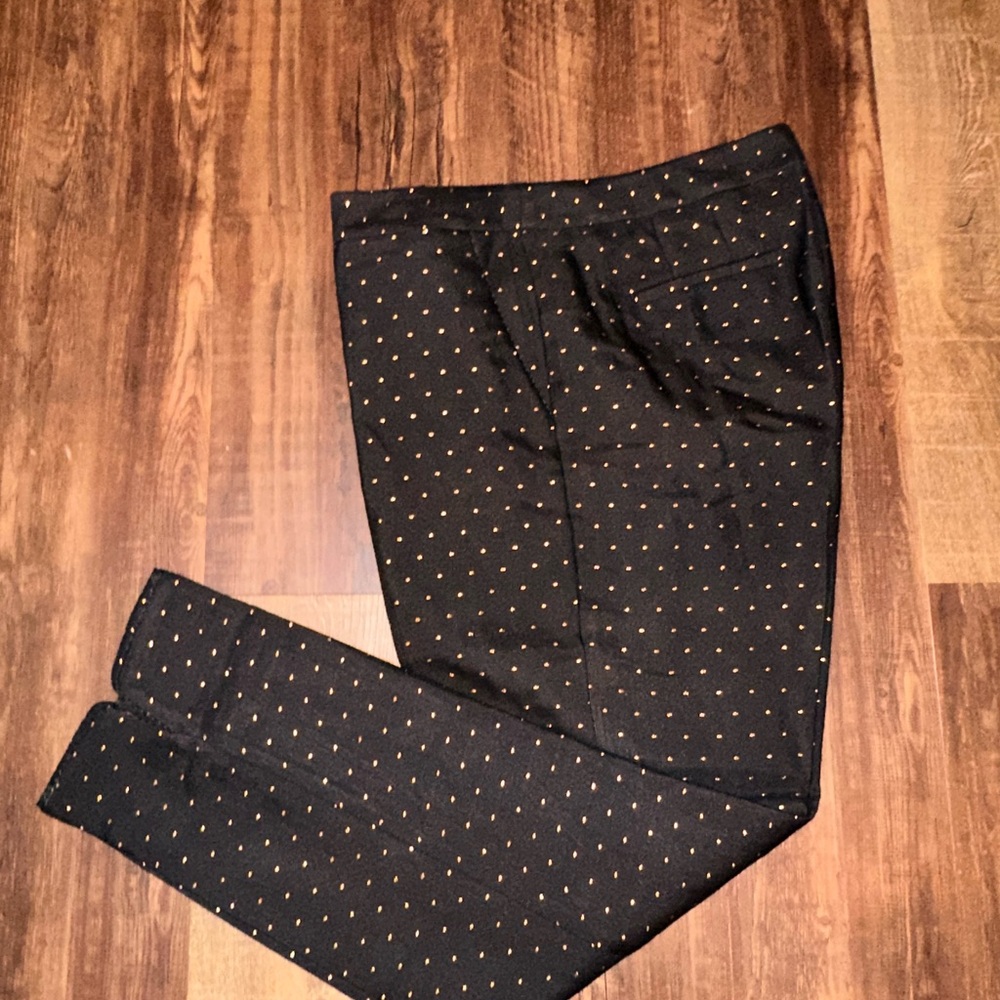 Talbots Women’s Black Pants with Gold Dots Size 12